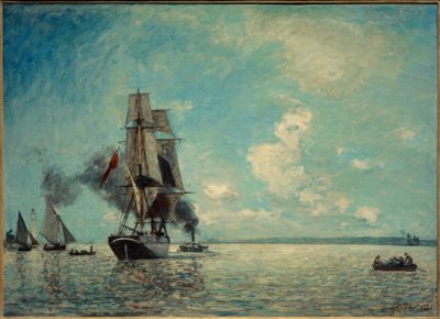 Honfleur kikötője alkotó: Johan Barthold Jongkind